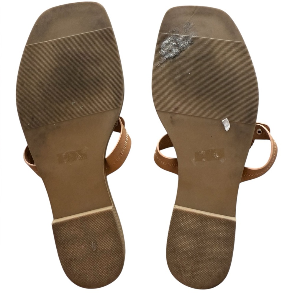 Dolce Vita Women's Size 10 Mecca Tan Neutral Square Toe Flat Thong Sandal Slide - Picture 2 of 5